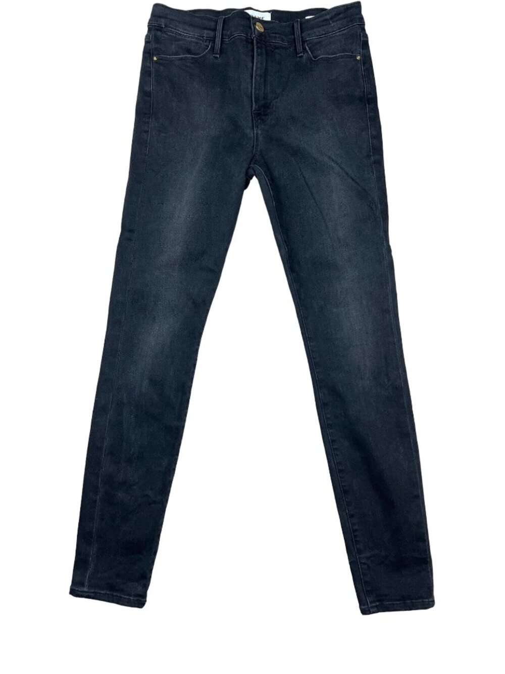 Frame Le High Skinny in Vian Black Size 27
